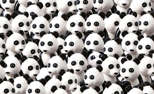 Lego défie ses fans de retrouver le chien caché parmi les pandas.