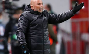 Jorge Sampaoli, le coach de l'OM, frustré.