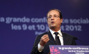 François Hollande, le 9 juillet, au Conseil économique, social et environnemental, à Paris.