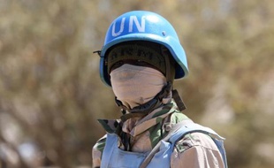 Un soldat de la mission de maintien de la paix de l'Union africaine et des Nations unies au Darfour (Minuad), le 12 janvier 2015 à Nyala