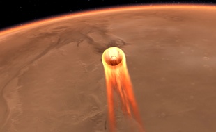 L’entrée, la descente et l’atterrissage de InSight sur la Planète rouge va durer un peu moins de 7 minutes.