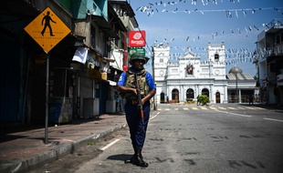 Le sanctuaire Saint-Antoine sous haute sécurité à Colombo, le 24 avril 2019.