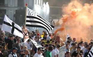 Manifestation pour la "réunification" bretonne et le retour de la Loire-Atlantique en Bretagne, le 27 septembre 2014 à Nantes