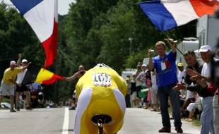 Tom Boonen lors du contre-la-montre du Tour de France 2006 dont l'arrivée avait lieu à Rennes.