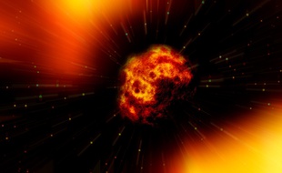 Illustration d'une explosion de planète.