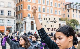 Manifestation contre les violences faites aux femmes en octobre 2019 à Lyon (illustration)