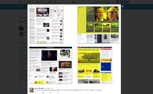Comparatif de la couverture européenne et américaine des «Panama Papers» («Le Guardian» et «Le Monde», à droite, face au «New York Times» et au «Washington Post»).