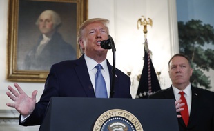 Donald Trump et son secrétaire d'Etat Mike Pompeo, le 23 octobre 2019 à la Maison Blanche.