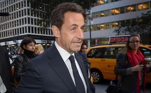 Nicolas Sarkozy le 11 ocotbre 2012 à New York où il est venu donner une conférence sur invitation d'une banque brésilienne.