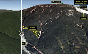 Le site 38 North a publié des images satellite avant/après l'essai nucléaire.