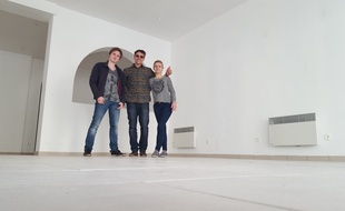 Trois des quatre créateurs de l'éphémère Carré Savoureux à Merlimont.
