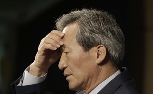 Chung Mong-Joon lors d'une conférence de presse à Séoul, le 3 septembre 2015.