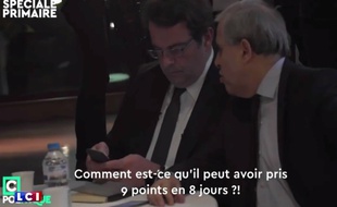 Roger Karoutchi et Thierry Solère sont plus que surpris quand ils découvrent les premièers tendances au soir du premier tour de la primaire de droite