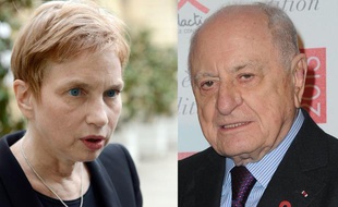 Laurence Parisot (à gauche) et Pierre Bergé (à droite)