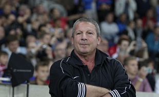 Le coach montpelliérain Rolland Courbis à Lille, le 21 septembre 2014.