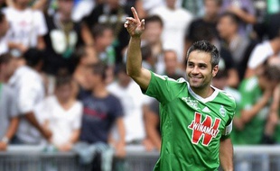 Le capitaine de l'AS Saint-Etienne, Loïc Perrin, en septembre 2013, à Geoffroy-Guichard.