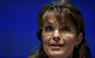 La colistière républicaine de John McCain à la présidentielle 2008 Sarah Palin au congrès de la National Rifle Association, à Charlotte le 14 mai 2010.