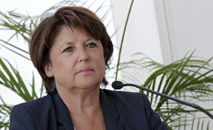 Martine Aubry lors de sa conférence de presse de rentrée à Lille, vendredi 3 octobre.