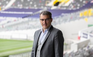 Le président du TFC Damien Comolli, le 6 octobre 2020 au Stadium de Toulouse.