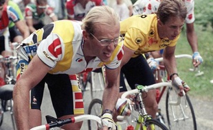 Laurent Fignon et Greg Lemond lors du Tour de France 1989.