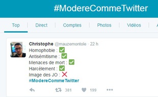 Le hashtag #ModereCommeTwitter