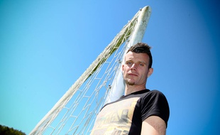 Quentin Westberg, alors gardien de but de Luzenac, le 17 avril 2014.