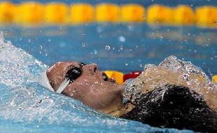 La nageuse française Alexiane Castel, lors de sa victoire aux championnats du monde de Dubaï, en petit bassin, le 17 décembre 2010.