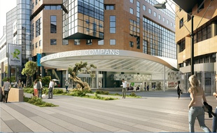 La future façade du centre commercial Compans, côté boulevard Lascrosses.