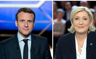 Collage Sipa/20 Minutes avec les candidats Emmanuel Macron (En Marche!) et Marine Le Pen (FN)