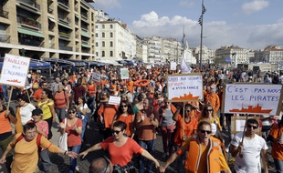 Manifestation de soutien à l'Aquarius et au sauvetage en mer des migrants à Marseille le 6 octobre 2018.