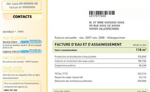 Une facture d'eau