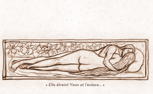 Détail de la pochette de l'album «La Belle enchantée» de Tri Yann, illustré d'une œuvre de Georges Lacombe.