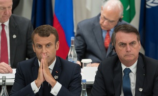 Emmanuel Macron et Jair Bolsonaro lors du G20 d'Osaka, le 28 juin 2019.