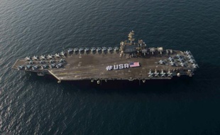 Le porte-avions américain USS Theodore Roosevelt, dans le Golfe, le 28 juin 2015