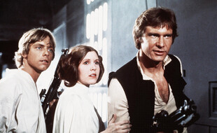 Les acteurs Mark Hamill, Carrie Fisher et Harrison Ford dans «Star Wars, épisode IV: Un nouvel espoir»