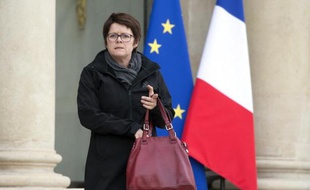 La présidente du Syndicat de la magistrature (SM, gauche) Françoise Martres à l'Elysée le 19 mars 2014