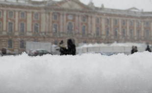 Toulouse, le 3 fÈvrier 2015 - Chutes de neige dans les rues de Toulouse
