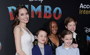 Angelina Jolie et ses enfants, Shiloh Jolie Pitt, Vivienne Jolie Pitt, Zahara Jolie Pitt et Knox Jolie Pitt à la pemière du film «Dumbo» à Los Angeles, le 11 Mars 2019