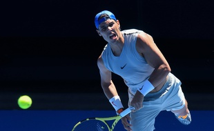 Rafael Nadal à l'entraînement à l'Open d'Australie, le 11 janvier 2019.
