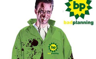 Un costume d'employé de BP créé pour les fêtes d'Halloween 2010.