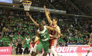 Charles Kahudi, ici lors de la demi-finale de Pro A perdue en cinq rencontres contre Strasbourg durant les derniers play-offs.