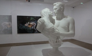 Vue de l'exposition Jeff Koons au centre Pompidou à Paris