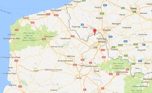 Localisation de Wervicq-Sud, au nord de l'agglomération lilloise