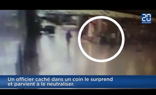Un policier turc (à droite) a réussi à neutraliser un des kamikazes à l'aéroport d'Istanbul, le 28 juin 2016.