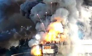 Explosion d'une usine de feux d'artifice, le 20 juin 2013 à Coteau-du-Lac, au Québec.