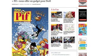 Capture d'écran du site de l'Humanité annonçant le retour de «Pif».