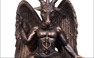 Statue d'un Baphomet. Illustration.
