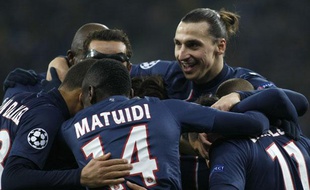Les joueurs du PSG, lors de la victoire à Kiev en Ligue des champions, le 21 novembre 2012.