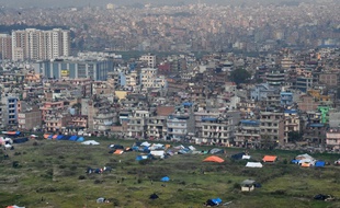 Vue de la ville de Katmandou, en avril 2015.