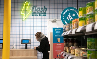 Le nouveau concept de Carrefour promet un passage éclair aux caisses.